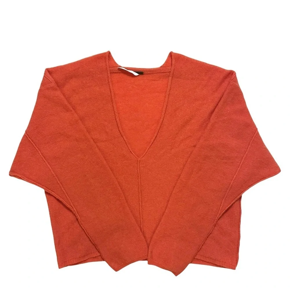 Free People Harmony Cashmere V-Neck Sweater - Coral XS